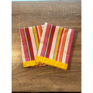 Vintage Ralph Lauren Beachside Preppy Striped Standard Pillow Cases Set of 2